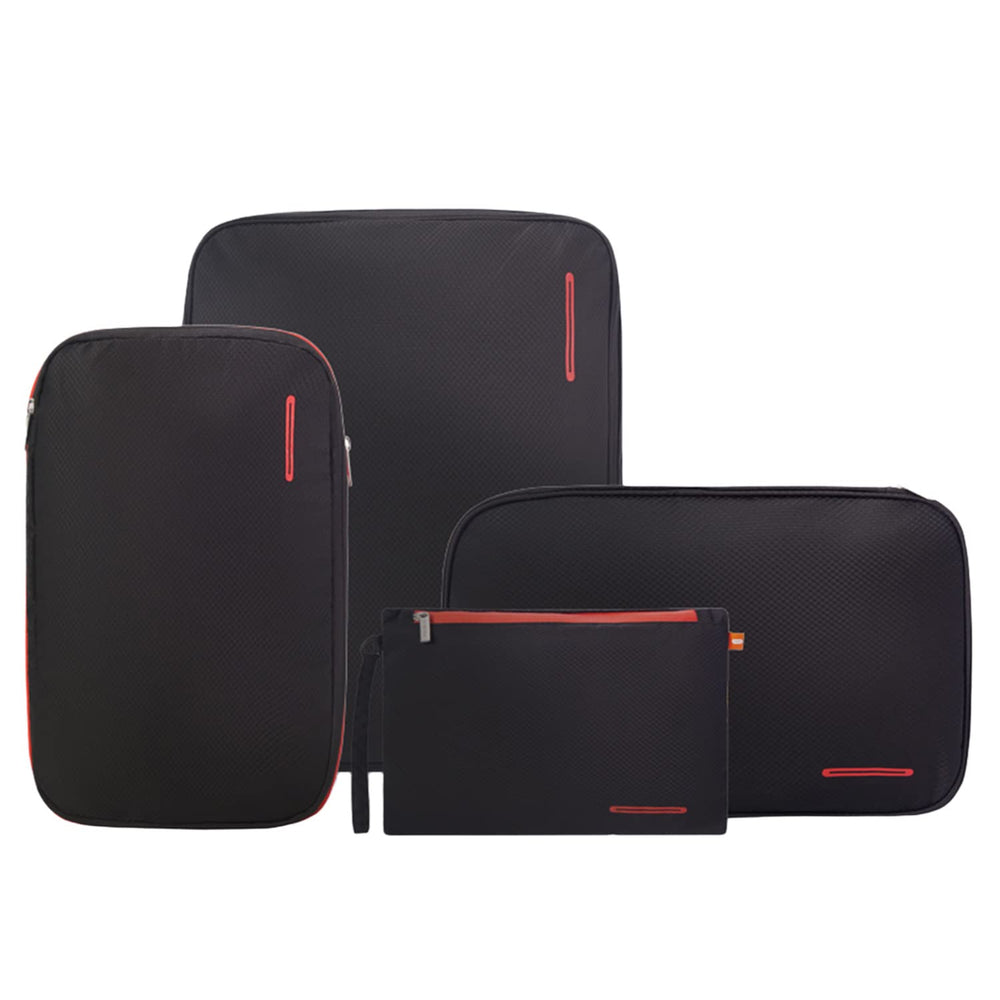 Bee Nesting Travel Compression Packing Cubes 4Pack Lite/9L/15L/26L - Black Red