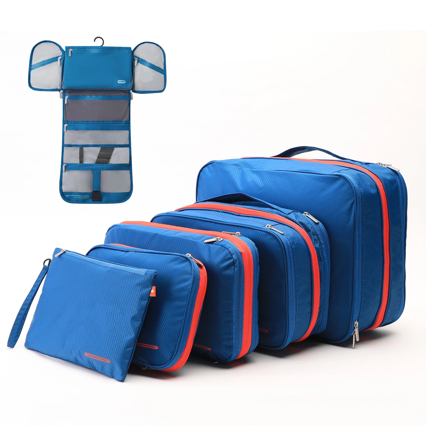 Bee Nesting Travel Compression Packing Cubes 6Pack Blue Red